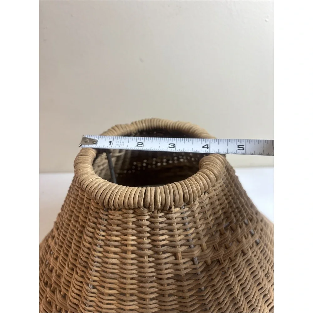 Woven Wicker Lamp Shade Handmade In‎ Africa Boho-Chic Country Cottage 8